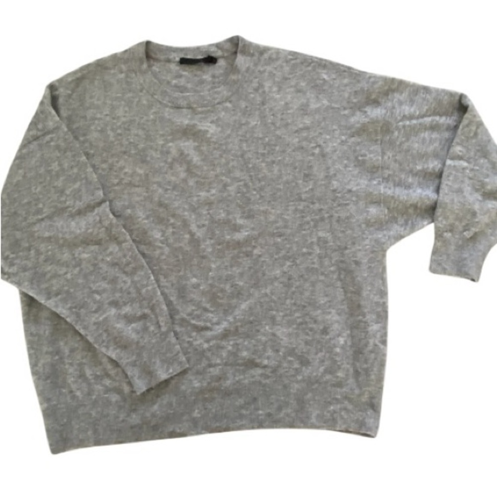 Jenni Kayne Merino Wool/Cashmere blend pullover sweater size L in Heather Gray